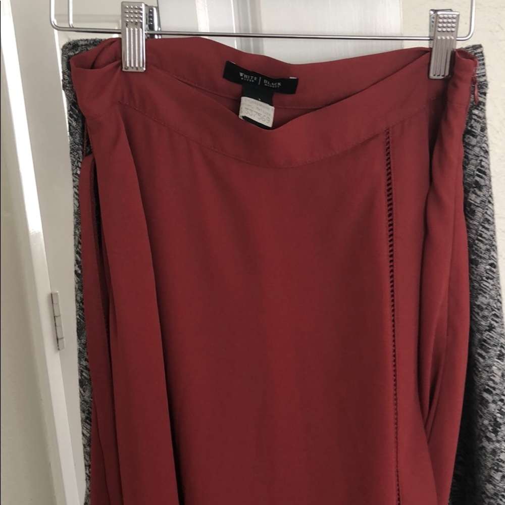 White House Black Market Orange MIDI Skirt